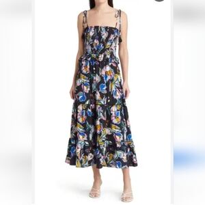 NEW LOST + WANDER Floral Black Maxi Dress size S